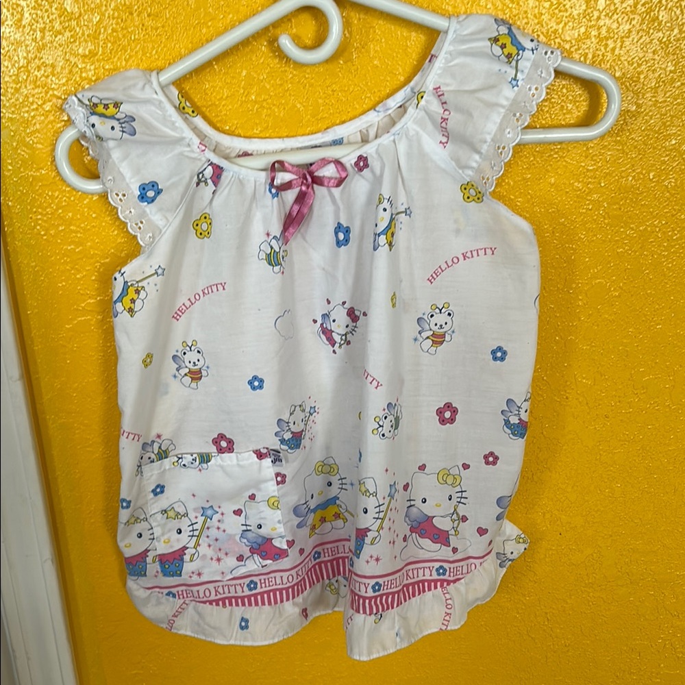 Hello Kitty White and Pink Blouse with Ruffles